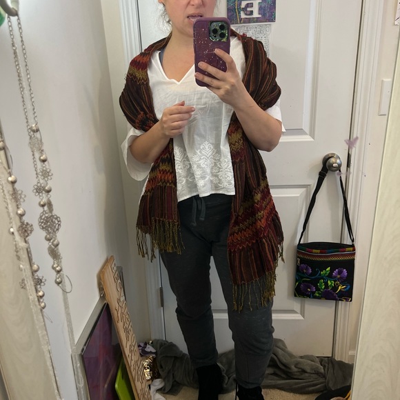 ❤️🧣BEAUTIFUL DESIGNER SCARF🧣❤️INFINITY LONG EUC GIFT TEXTURED COLORFUL EARTHY - Picture 5 of 15